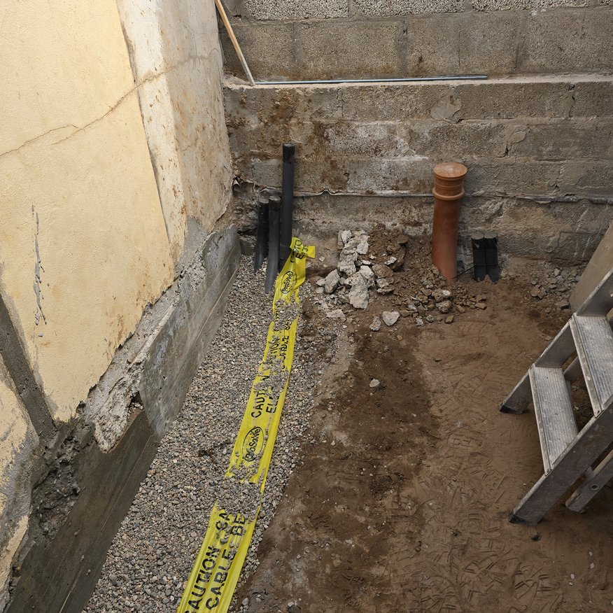 “New drainage and electrical ducts installed, all properly overlaid with warning tape.”