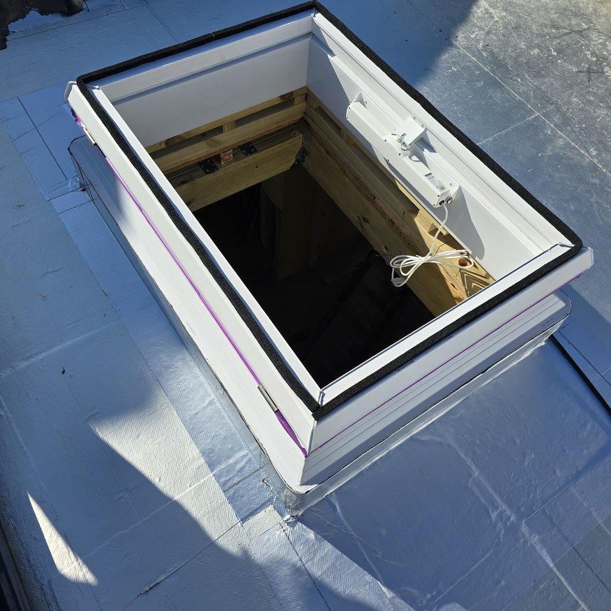 “New Velux skylight installed, with all vapour membrane detailing fully applied.”